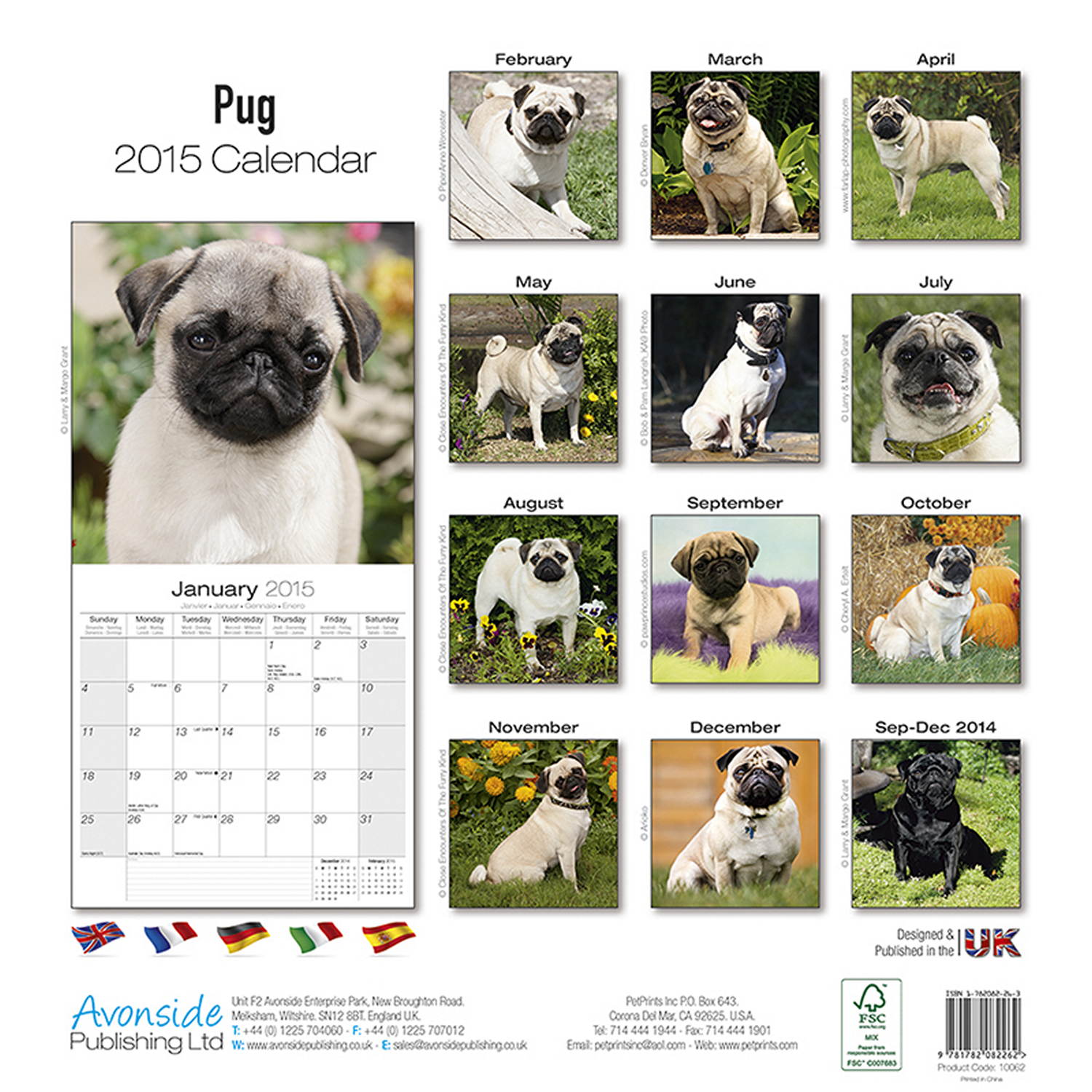 Pug Calendar 2016 Pet Prints Inc.